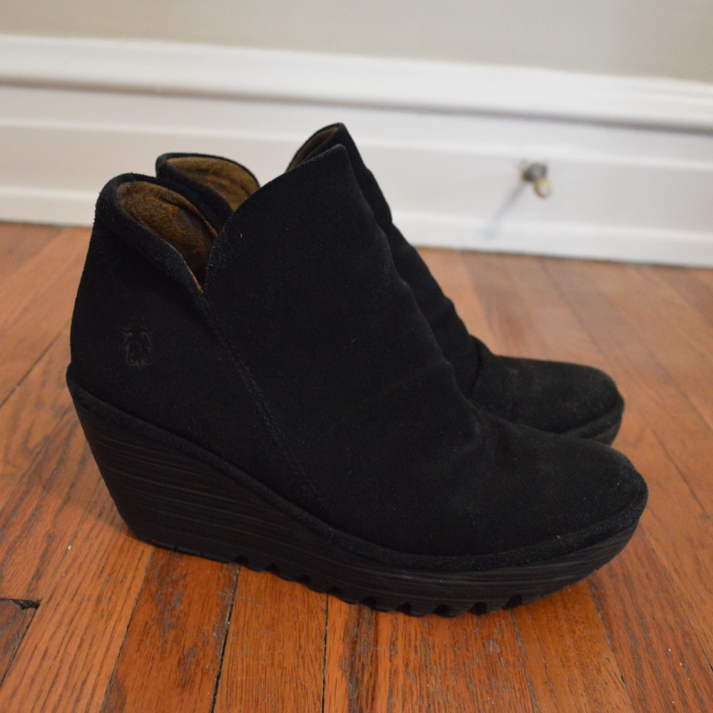 Fly London Suede Wedge Ankle Boot